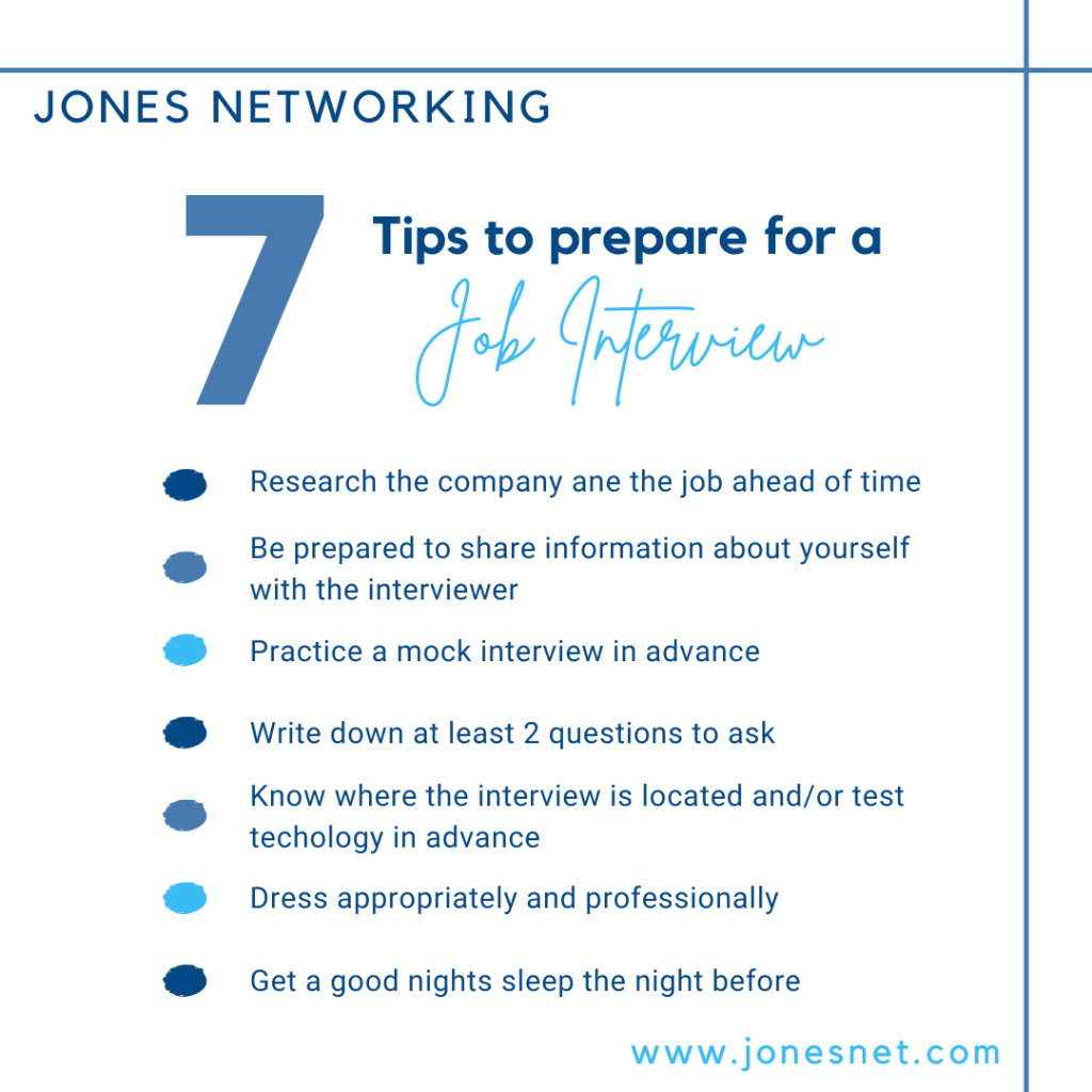 7 Tips to Prepare for a Job Interview! - Jones Networking